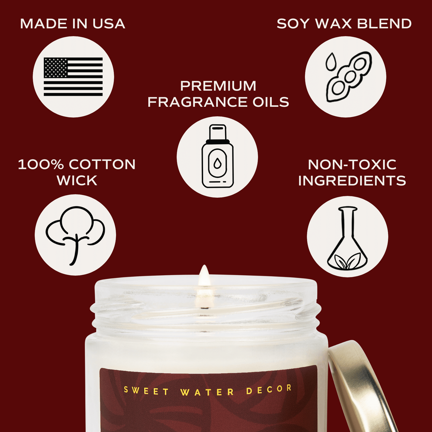 Candy Cane + Cocoa Soy Candle