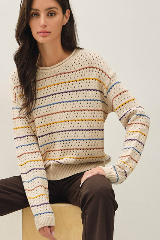 Stripe Crochet Sweater
