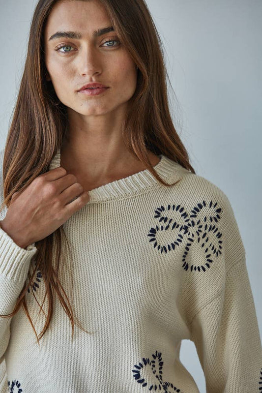 Floral Stitched Sweater