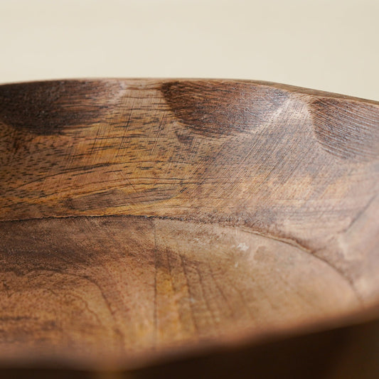 Scalloped Mango Wood Bowl