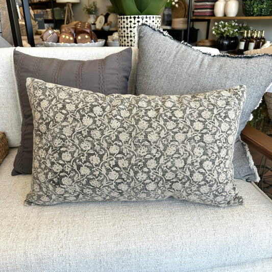 Slate Floral Pillow
