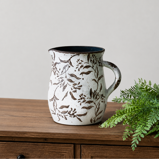 Brown Leaf Pattern Pitcher