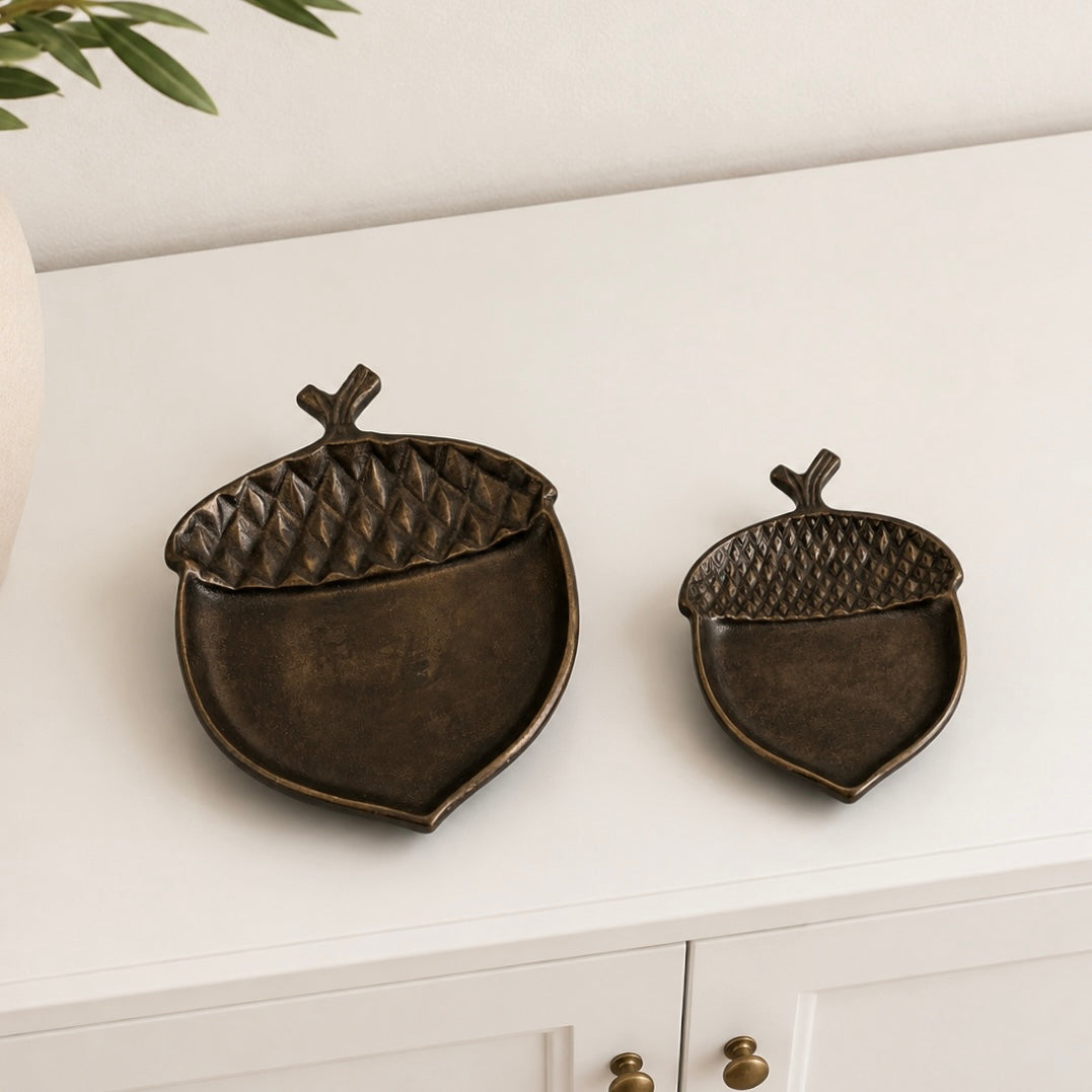 Brown Metal Acorn Tray