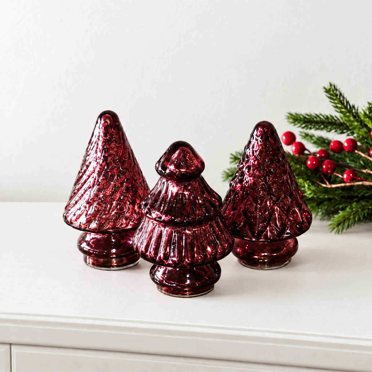 Burgundy Glass Tree