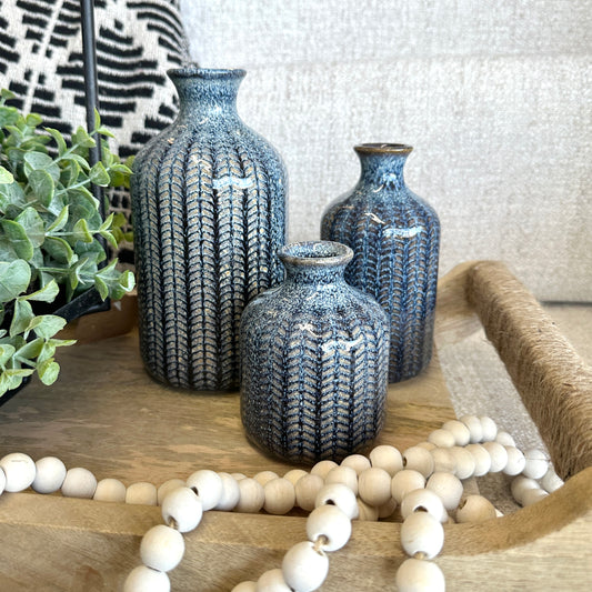 S/3 Chevron Vases