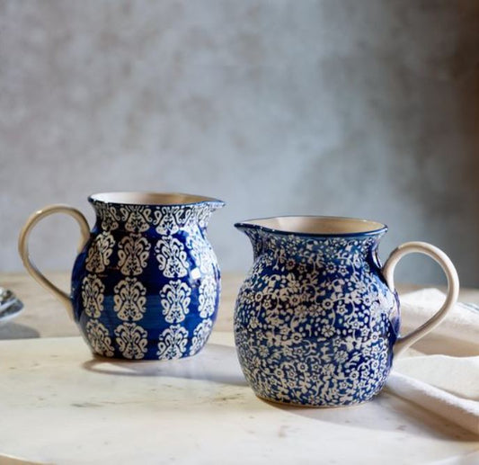 Blue Floral Pitcher