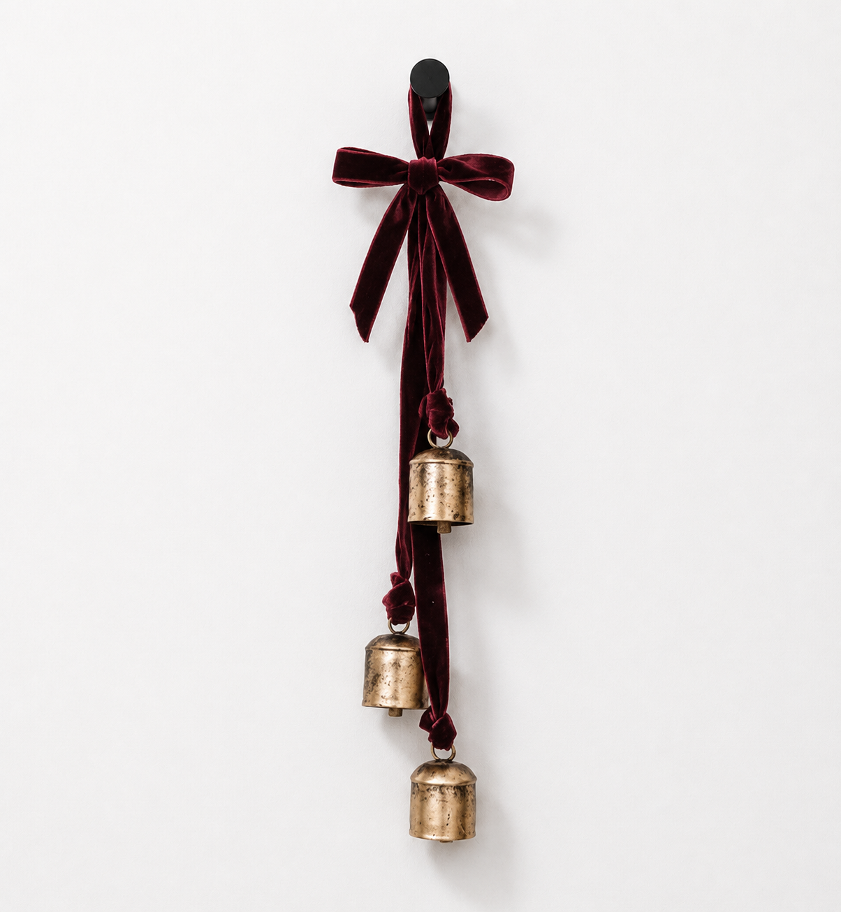 Gold Bells with Velvet Hanger