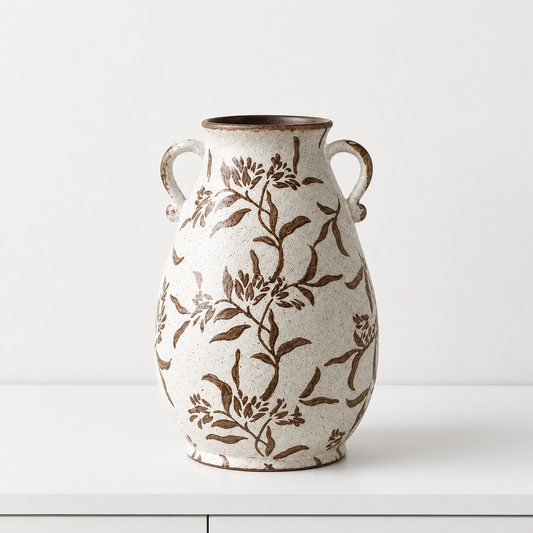 Brown Leaf Pattern Vase