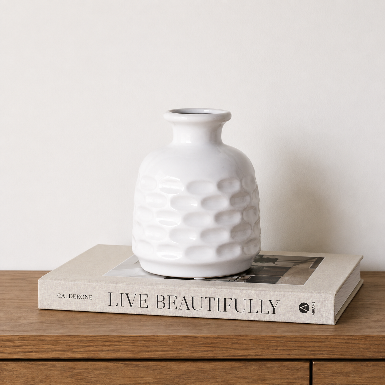 White Dimple Vase