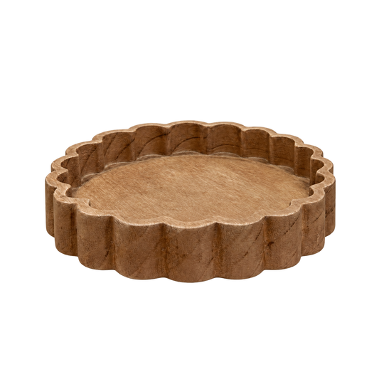 Scalloped Wood Tray