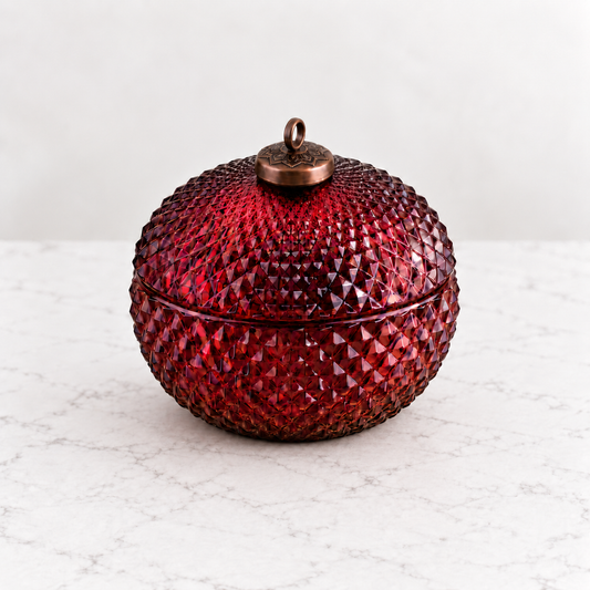 Red Glass Ornament Jar