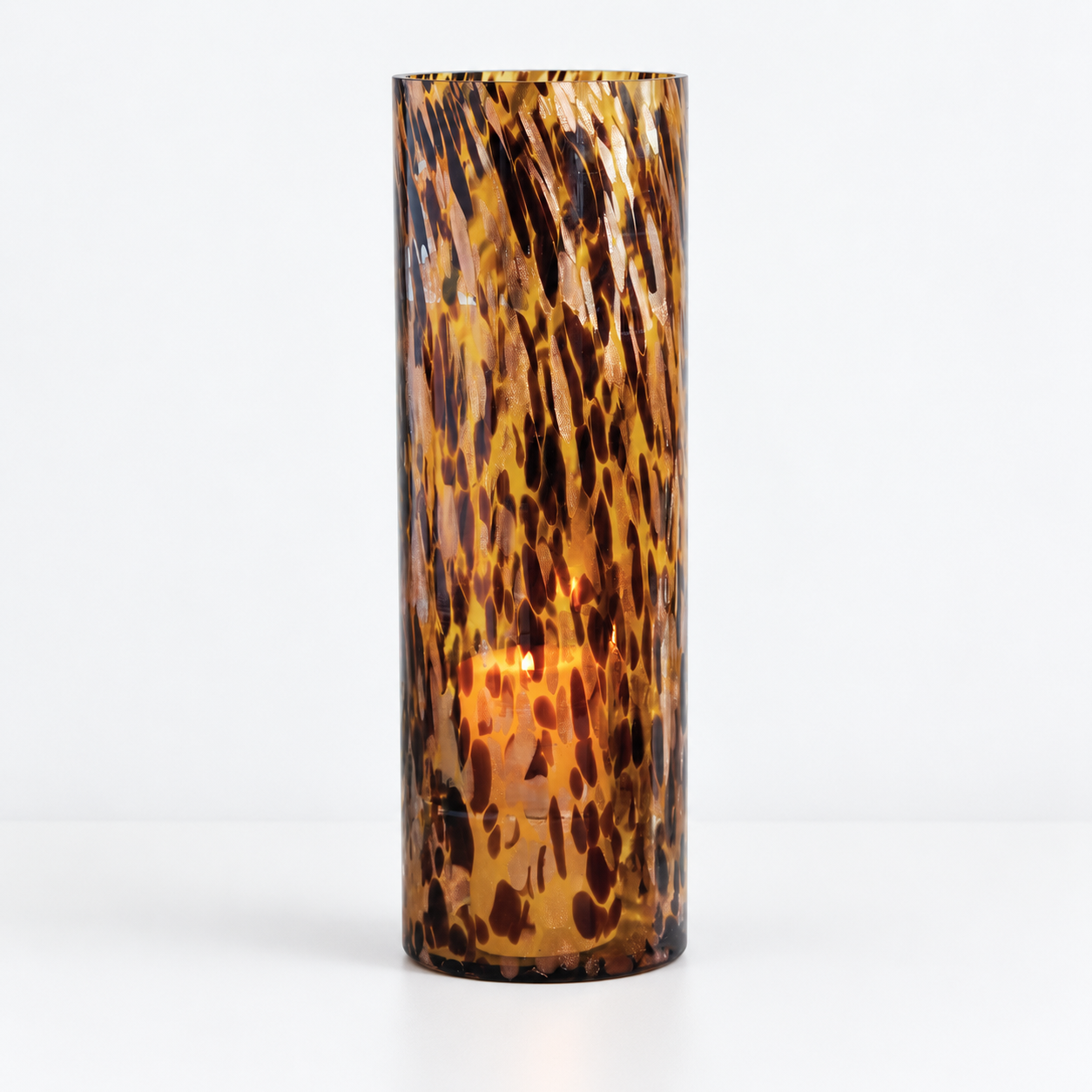 Tortoise Glass Hurricane Votive