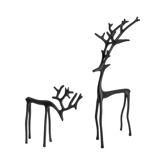 S/2 Black Metal Reindeer