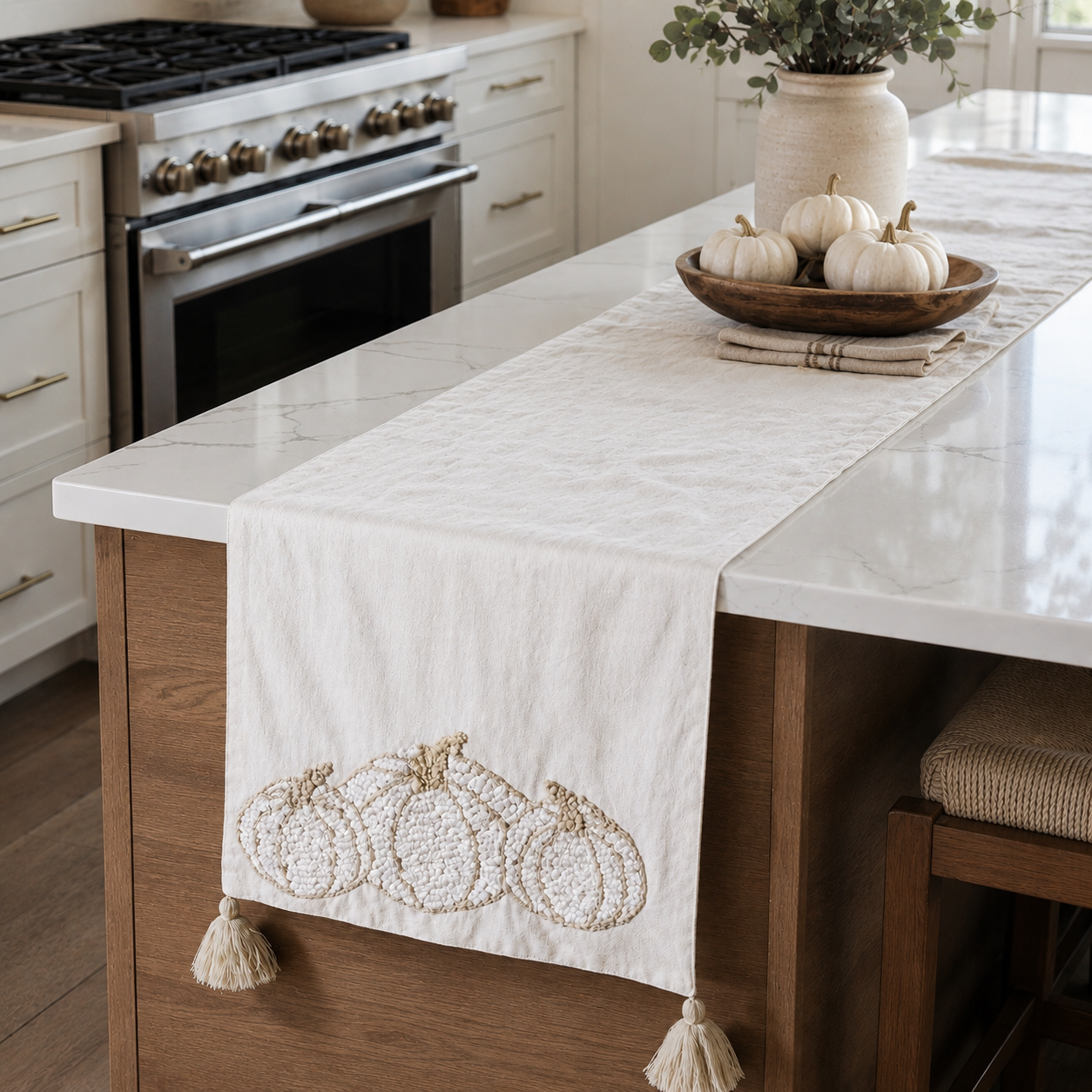Embroidered Pumpkin Table Runner