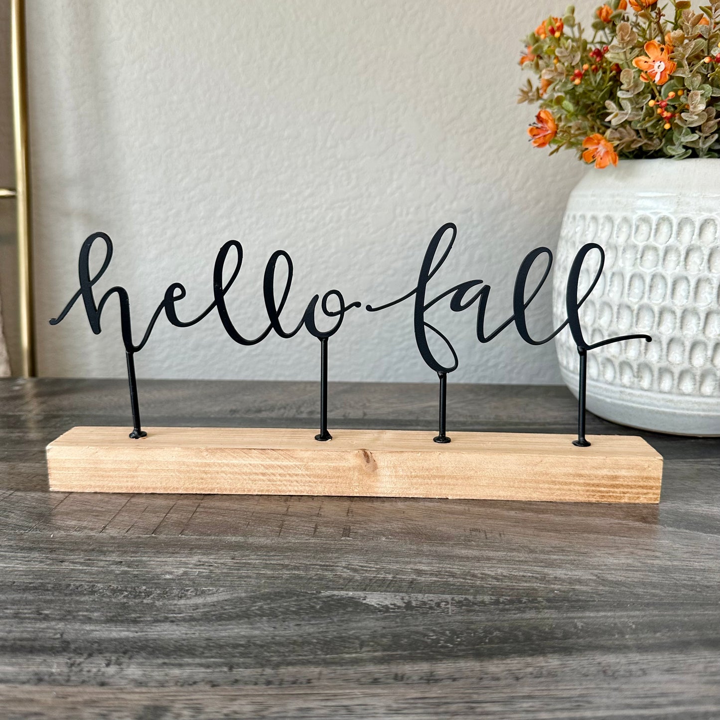 Hello Fall Metal Sign
