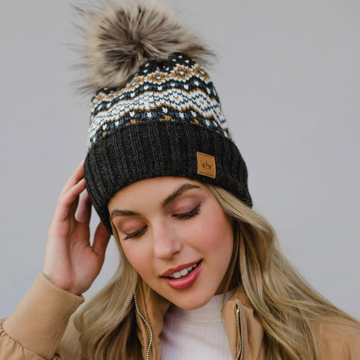 Charcoal and Mustard Pattern Hat