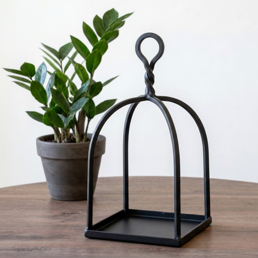 Black Metal Open Lantern