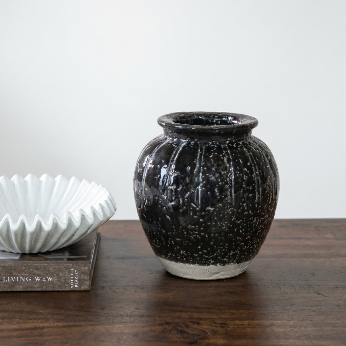Nola Black Ceramic Vase