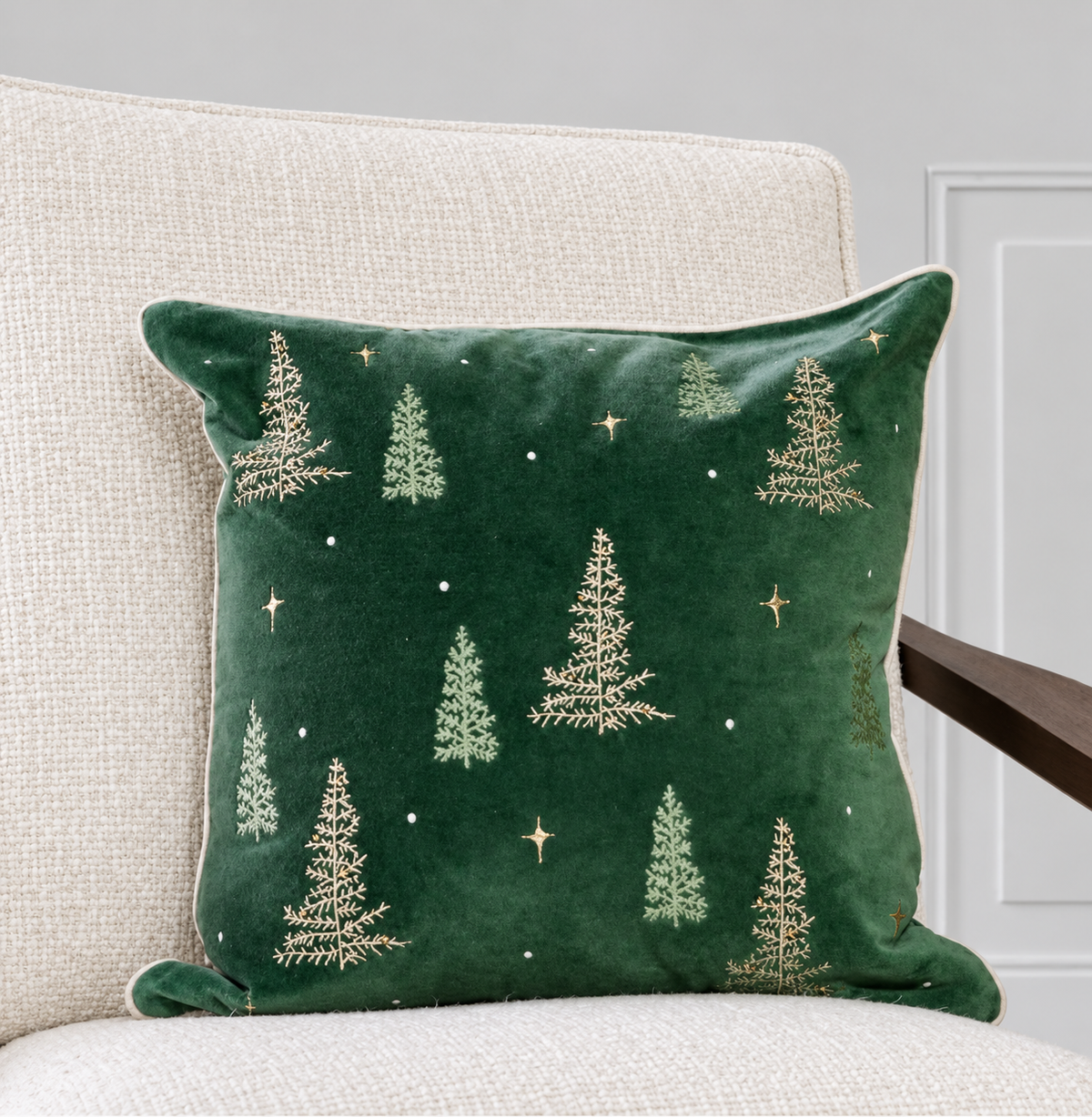 Velvet Evergreen Tree Pillow