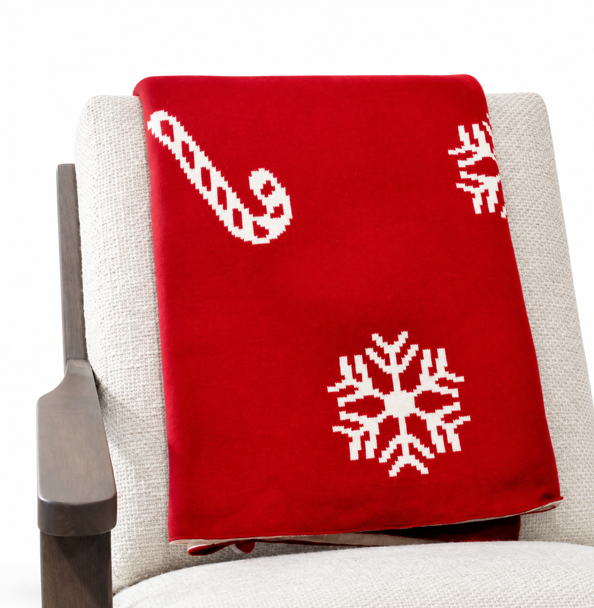 Red Knit Holiday Throw