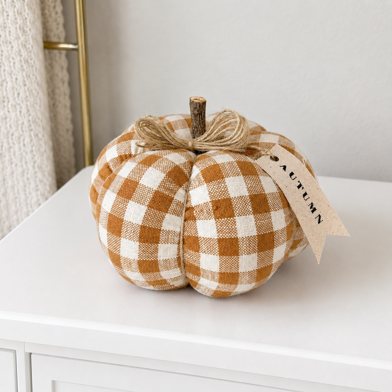 Rust Plaid Pumpkin