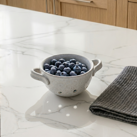 off white ceramic berry bowl colander