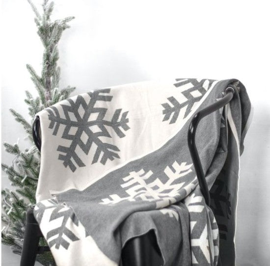 Gray Snowflake Throw