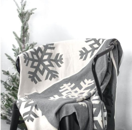 Gray Snowflake Throw