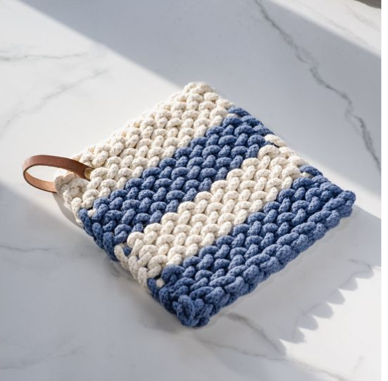 Blue Stripe Pot Holder