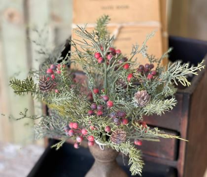 Cypress and Berry Stem