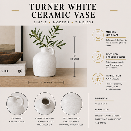 Turner White Ceramic Jug
