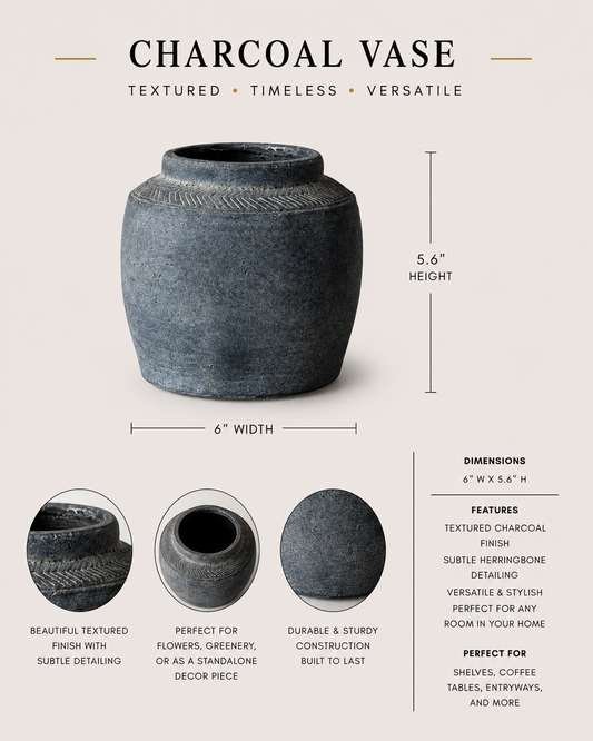 Winnie Charcoal Vase