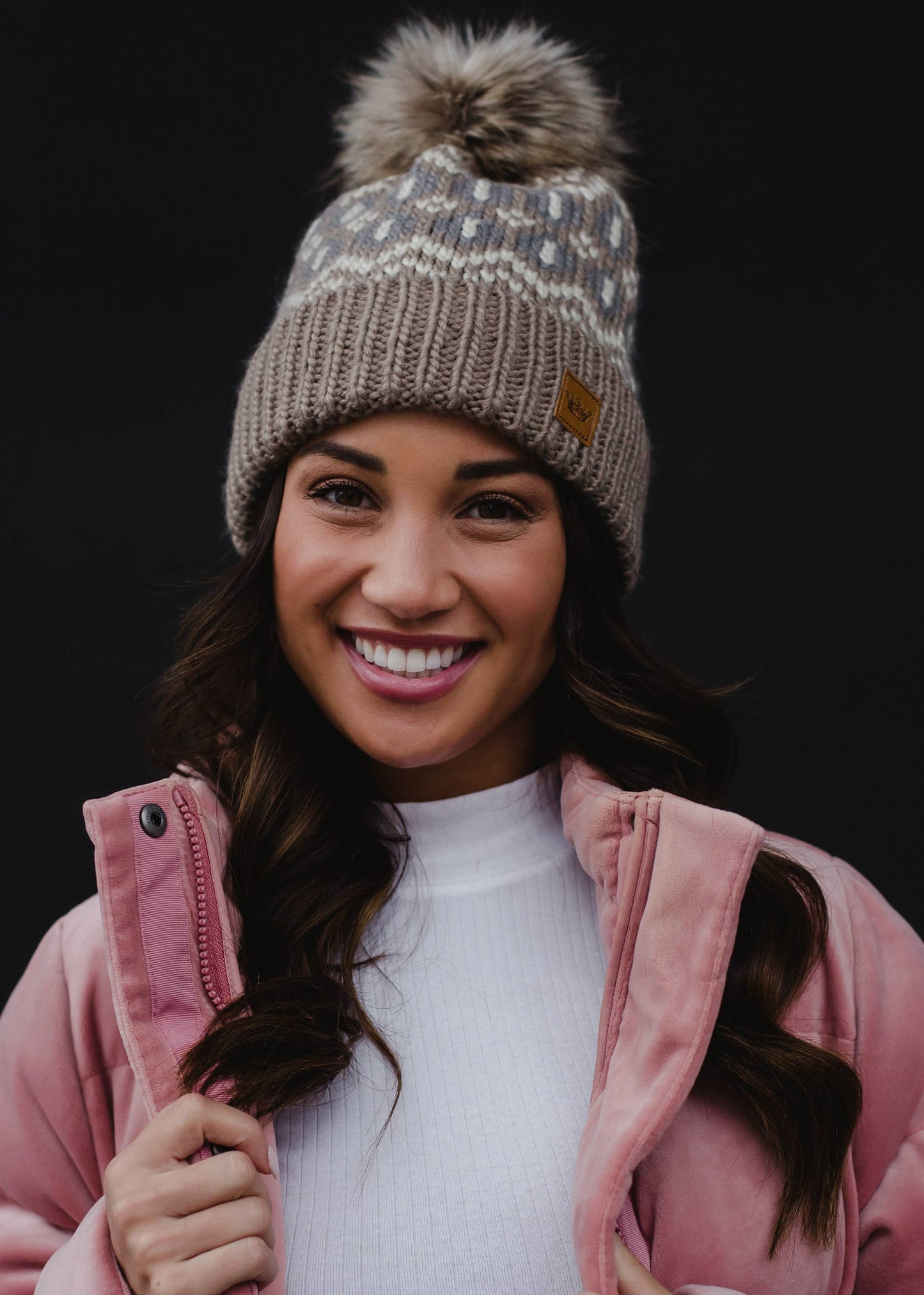 Taupe & Beige Pattern Hat