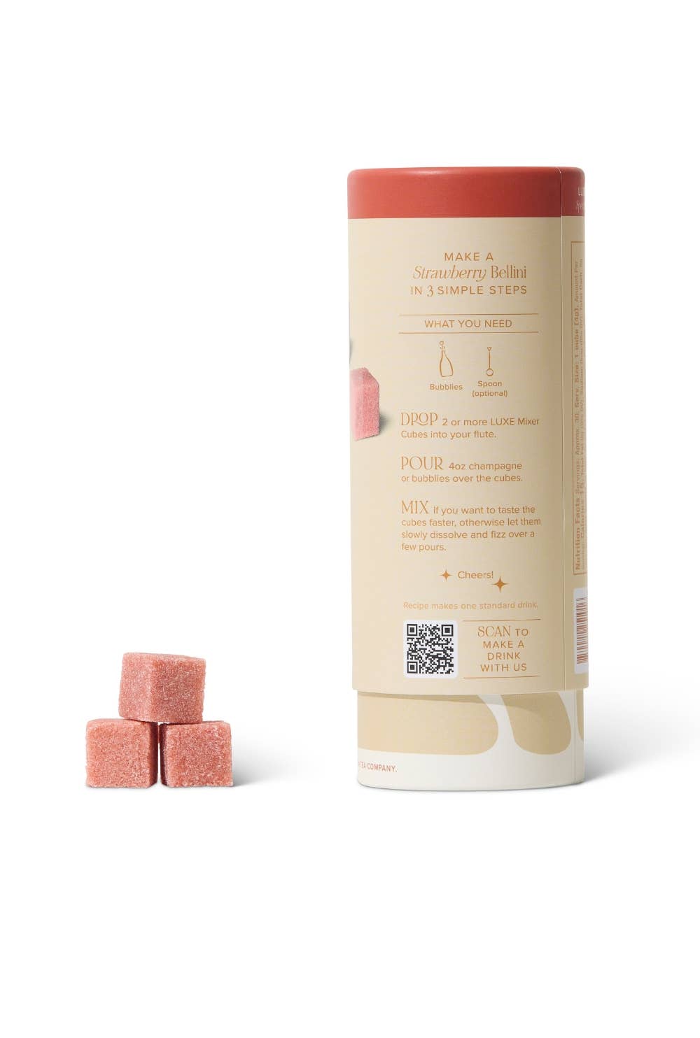 Strawberry Bellini Drink Cubes