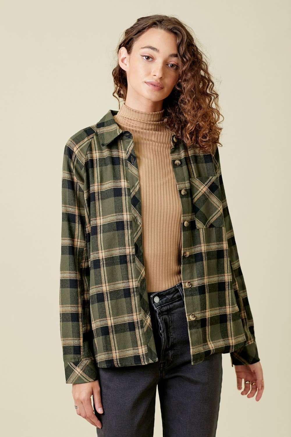 Rolly Plaid Top