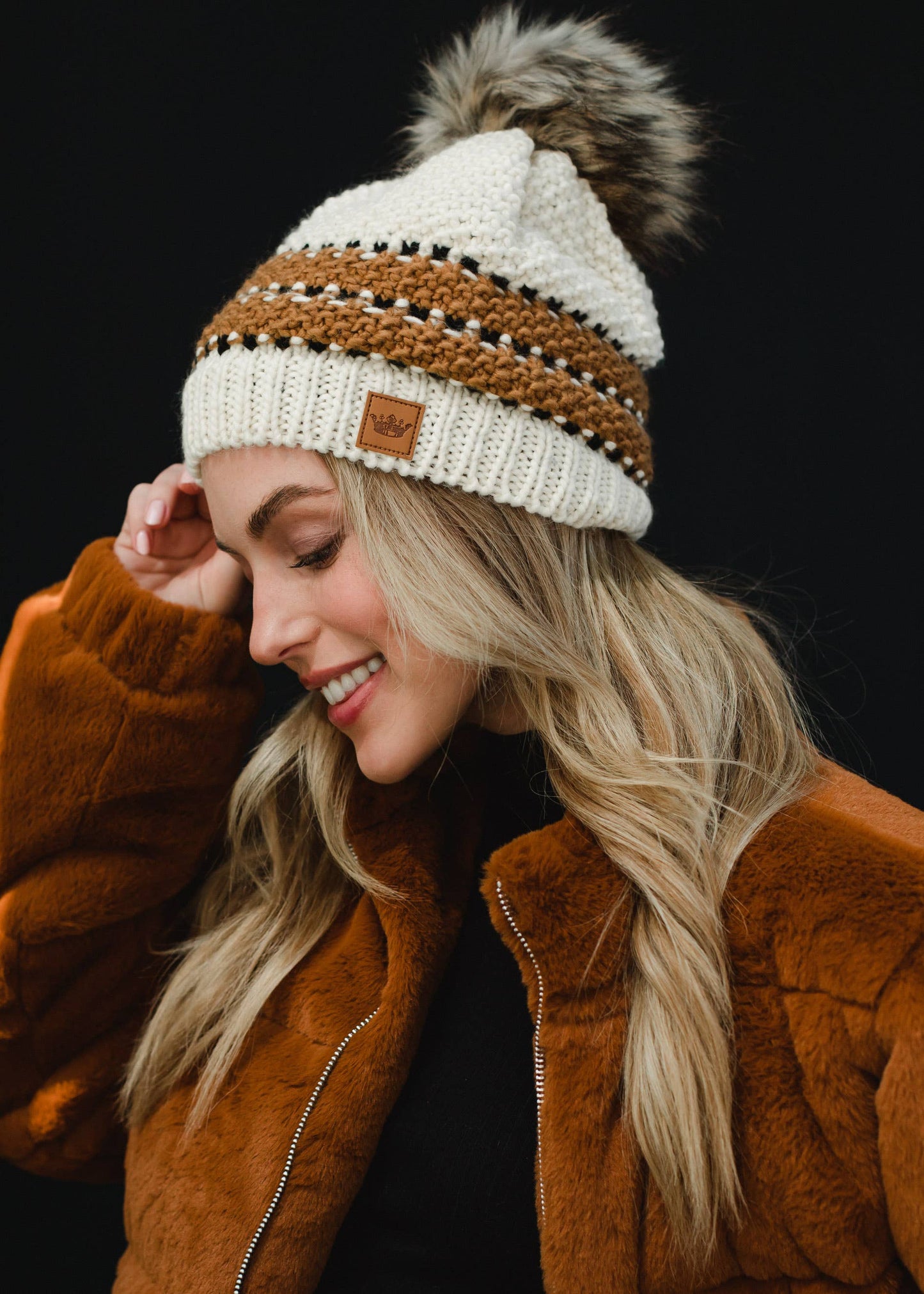 Cream and Mustard Stripe Hat