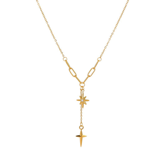Fiona Gold Lariat Necklace
