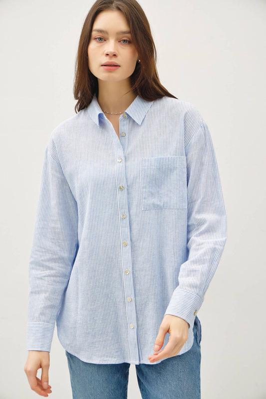 Pinstripe Button Up Shirt