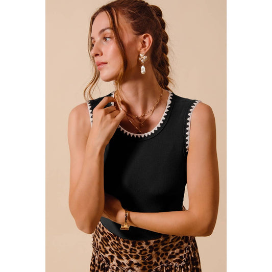 Embroidered Detail Tank