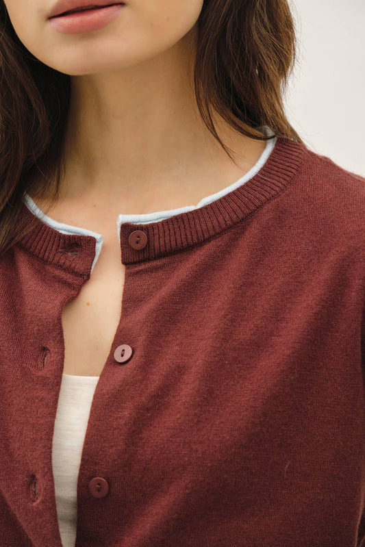 Contrast Trim Cardigan