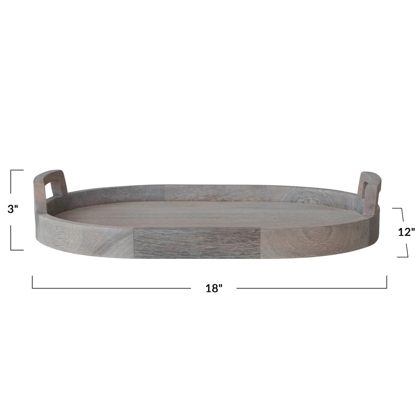 Oval Bleached Mango Wood Tray
