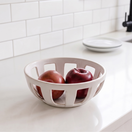 Artisan Ceramic Fruit Basket