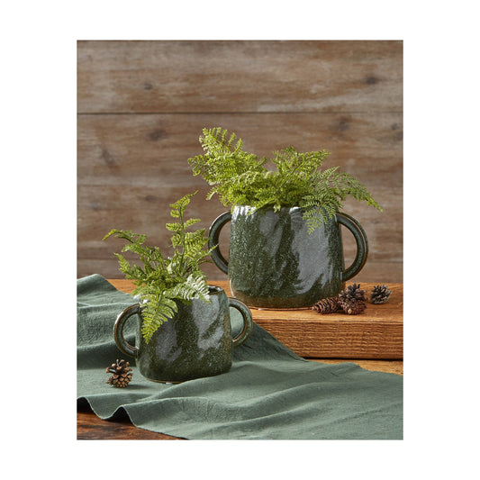 Green Stoneware Planter