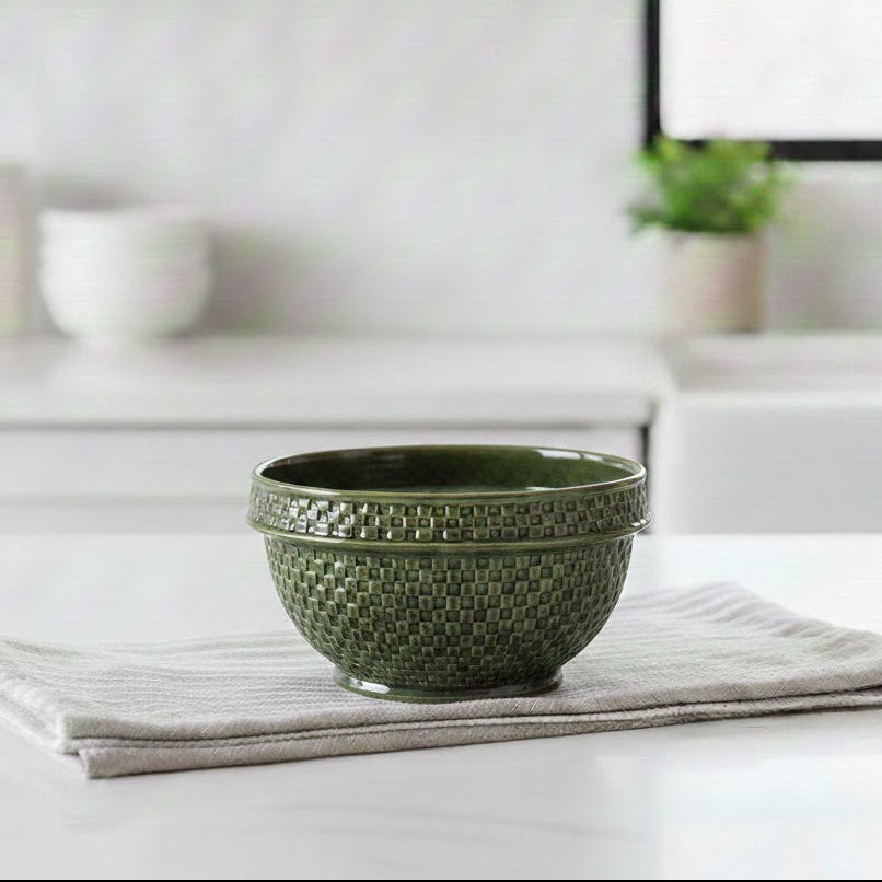 Stoneware Basketweave Bowl
