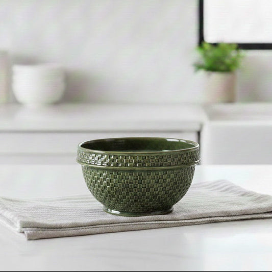 Stoneware Basketweave Bowl