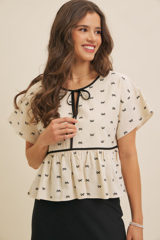 Linen Bow Top