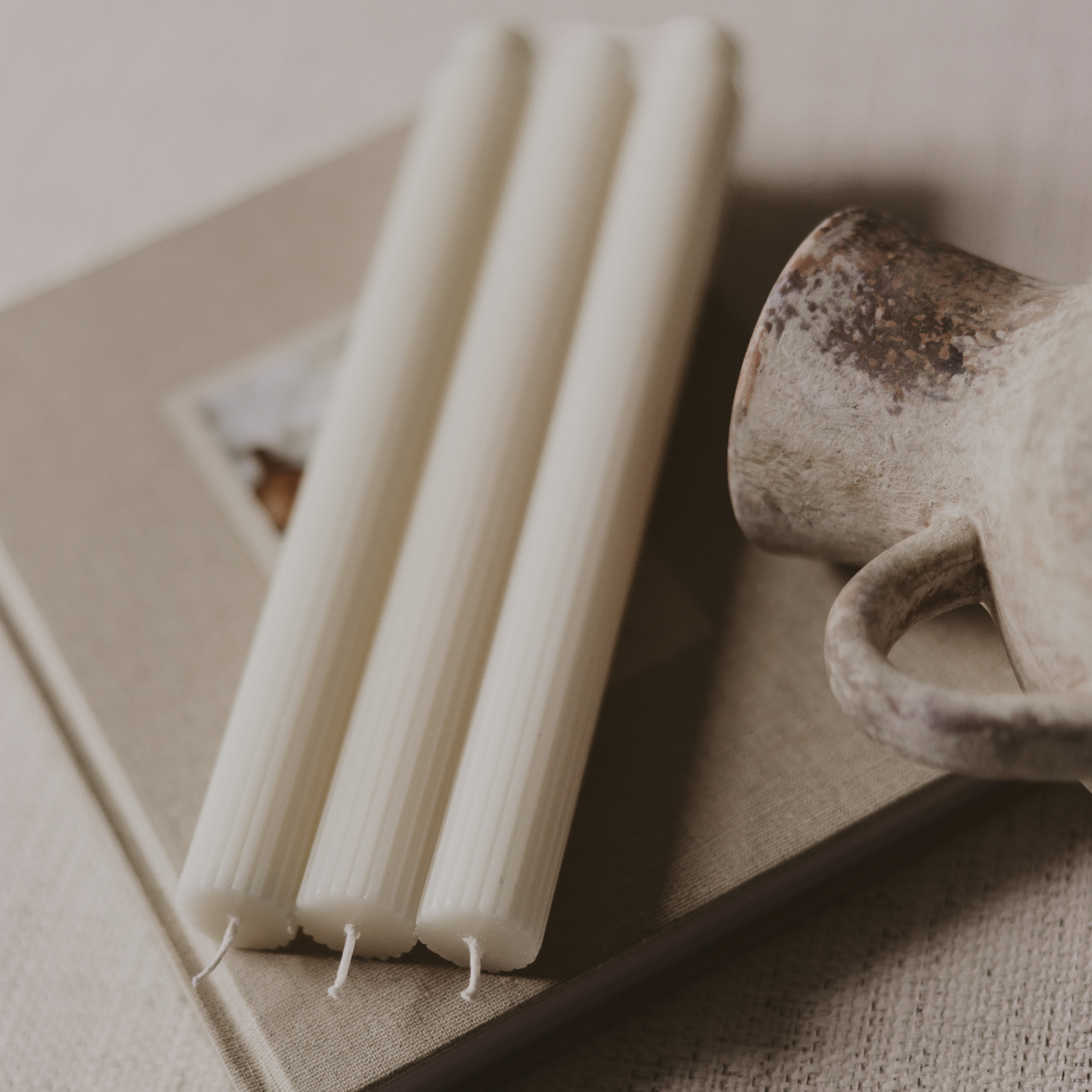 S/3 Fluted Taper Candles
