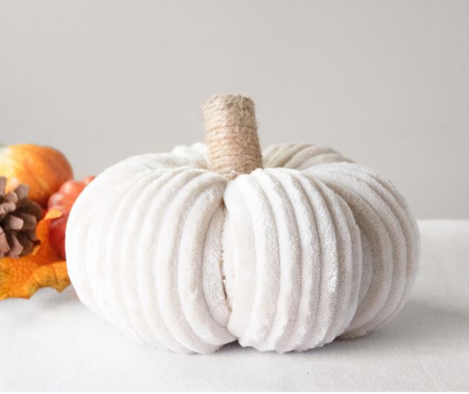 Beige Velvet Pumpkin