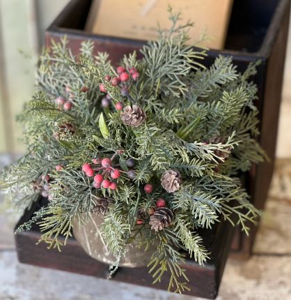 Cypress and Berry Half Sphere