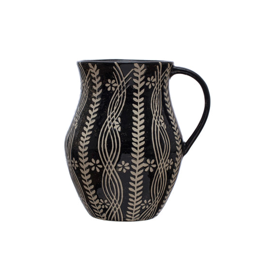 Black Stoneware Pitcher
